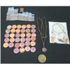 Image 1 : Multiple Coins & Medallions, Dreamcatcher w/ Info, Dakota Indian Necklace, etc