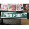 Image 8 : Multiple Ping Pong Accessories: Balls in Dispenser, Paddles, Street Sign, DVD's, etc