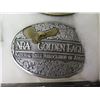 Image 8 : Qty 8 Belt Buckles: Practice Shooting, NRA Whittington, Golden Eagles, etc in Display Case 8"x12"