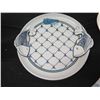 Image 2 : Qty 2 Fish Plates: 1 Signed by Owner, 1 Stamped Italy & Misc Lid