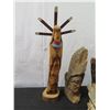 Image 2 : Multiple Wood Carvings: Faces, Totem, Abstract, etc (Some Signed), Misc Sizes