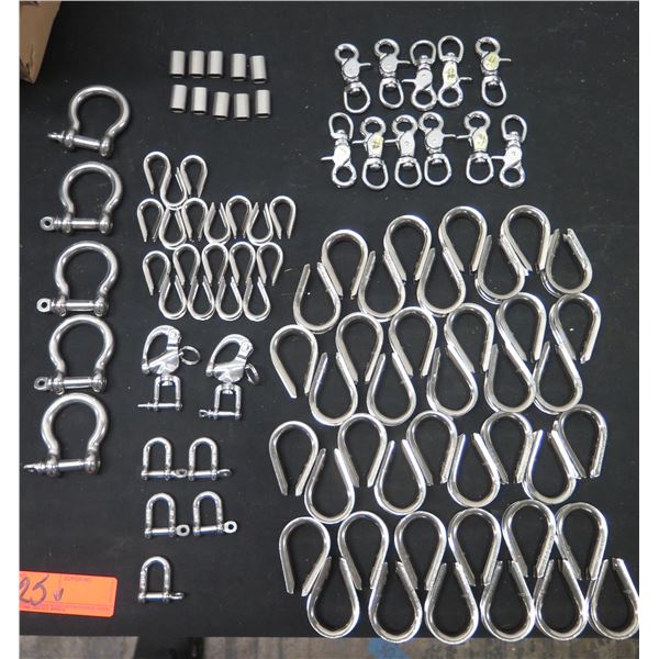 Multiple Hooks, Key Rings, Shackles, Lobster Clasps, Clamp Rings, etc