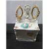 Image 2 : Qty 5 Trinket Boxes: Vanity, Cats, Woman, etc (Some Markings)