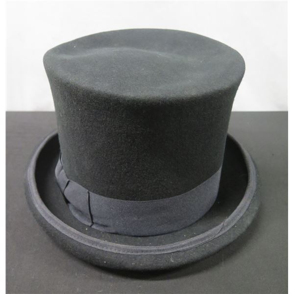 J Hats Black Top Hat Size L/XL  11" Dia, 8"H