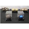 Image 1 : Qty 3 Pair w/ Straps & 2 Single Petanque Balls in Display Cases