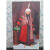 Image 2 : Qty 3 Unframed Artwork: Man in Ceremonial Garb, 3 Men Portrait & Flag, Misc Size