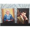 Image 5 : Qty 4 Unframed Male Portraits: Einstein, Stephen Hawking, Tesla, etc 20"x24"