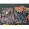 Image 2 : Qty 6 Leather Pouches, Misc Sizes (Leather needs treatment)