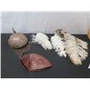 Image 2 : Renaissance Fair Viking Helmet w/ Chain Mask, Cap & Feathers