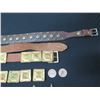 Image 2 : Qty 2 Belts, Multiple Square Metal Clips, Pendants, Living History Medals, etc
