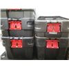 Image 2 : Qty 5 Rubbermaid Action Packer Storage Containers w/ Lids