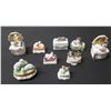 Image 1 : Qty Approx. 9 Trinket Boxes & Figurines, Some Maker's Marks & Tags, Misc Sizes