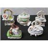 Image 1 : Qty 5 Trinket Boxes, Some Maker's Marks & Tags, Misc Sizes