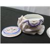 Image 2 : Qty 5 Trinket Boxes & Figurines, Some Maker's Marks & Tags, Misc Sizes