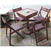 Image 1 : Wooden Monopoly Game Table on Pedestal Base 22"x22"x22"x22"H w/ 4 Matching Chairs