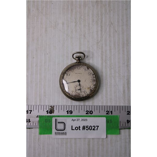 Vintage Reliance 7J Pocket Watch - Manual Wind (Running)