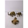 Image 2 : (3) Brass Items - Elephants and Door Knocker