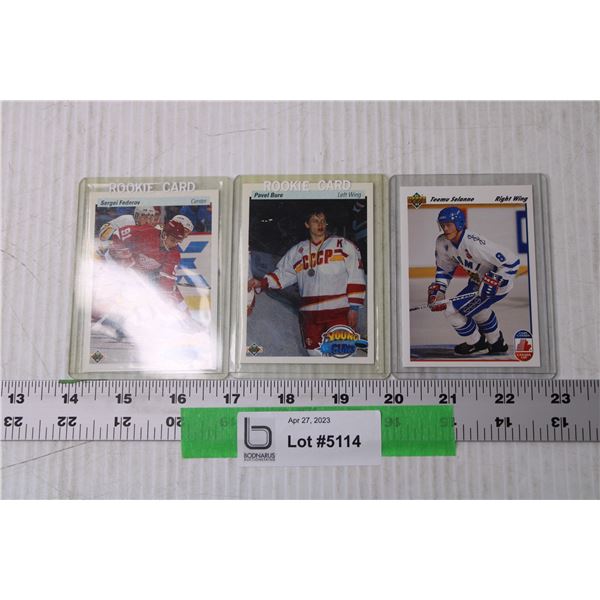 Lot of NHL Rookie Trading Cards - Selanne, Fedorov, Bure