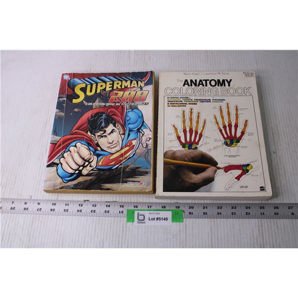 (2) Colouring Books - Anatomy and Super Man