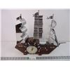 Image 1 : Ship's Clock and Lamp made in New York- Clock Works and Lights Up