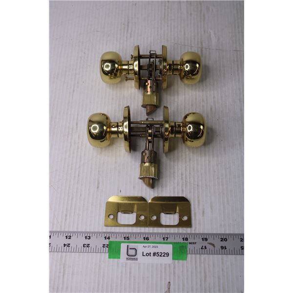 (2) Metal Door Knobs