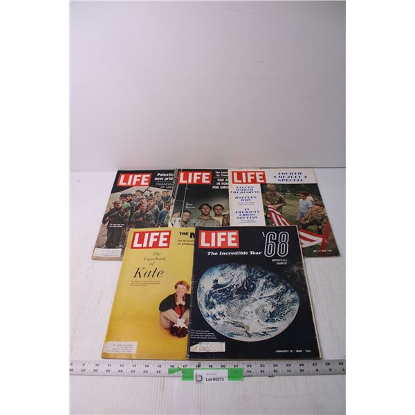 (5) Vintage Life Magazines - Bodnarus Auctioneering