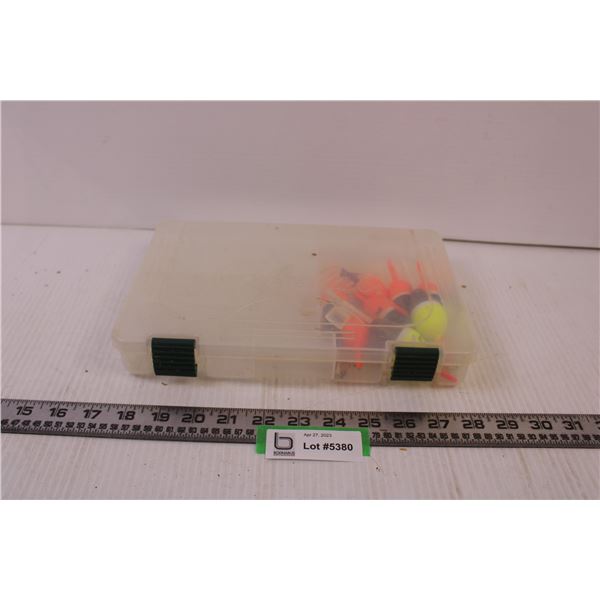 Cabela's tackle box with assorted floats - Bodnarus Auctioneering