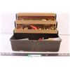 Image 2 : Tiered Tackle box with assorted hooks, line, and supplies