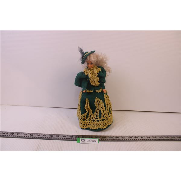 Barbie with Crochet dress and stand