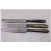 Image 2 : (3)Knives with Silver Plated Handles + (1) Sterling Serving Spoon