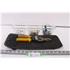 Image 1 : Meat grinder gears, wire clips, assorted hardware, cd case for visor and wire cutters