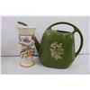 Image 2 : Assorted house decor items-throw pillow, canvas painting, vase