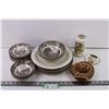 Image 1 : Assorted Dishes-4 Elegance N dinner plates, Romantic England Collection-3 soup bowls, 4 dessert bowl