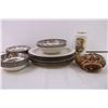 Image 3 : Assorted Dishes-4 Elegance N dinner plates, Romantic England Collection-3 soup bowls, 4 dessert bowl