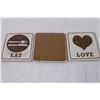 Image 2 : Set of 3 coasters-eat, sleep, love