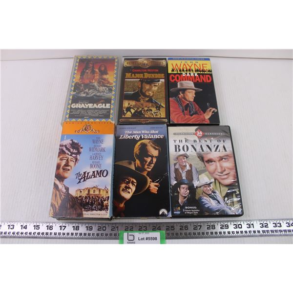 Assorted VHS movies and 1 DVD set-country and westerns