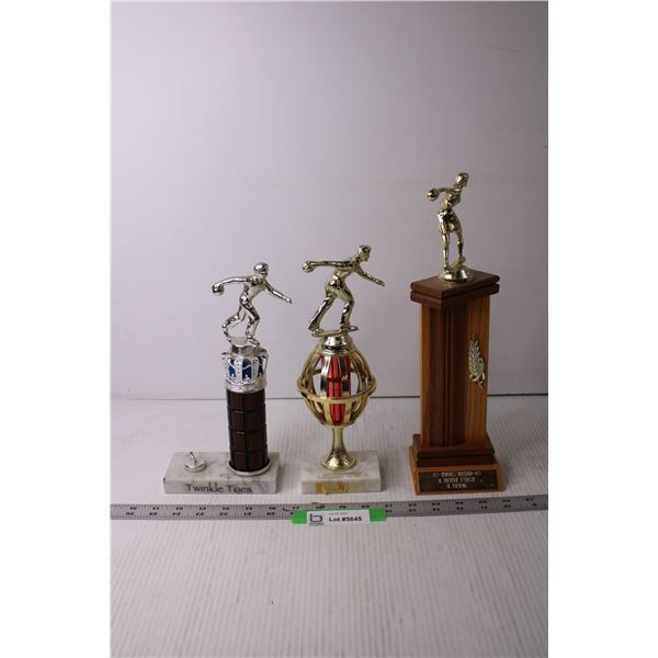 (3) Bowling Trophies