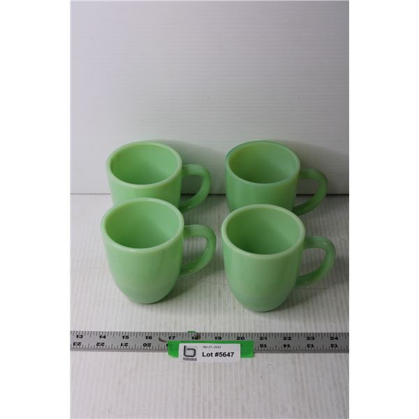 (4) Set of Jadeite Mugs