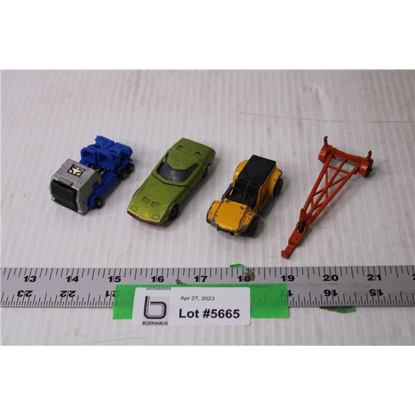 (3) Toy Cars and Trailer