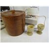 Image 3 : Wooden Crates (2) Blenders (untested) - Wooden Jar & Egg Cups