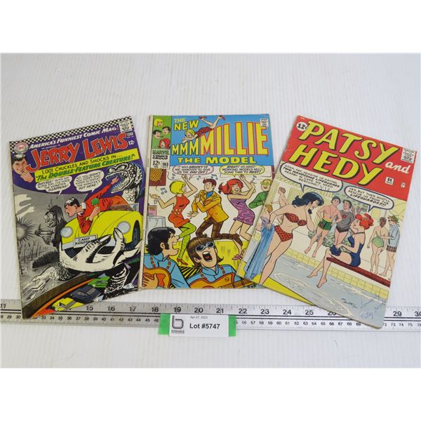 DC Comic (12 Cent) Jerry Lewis - Marvel Comics (12 Cent) The New Millie - Patsy and Hedy Comic Code 