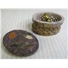 Image 4 : Metal Container - Ceramic Bowl - Inlaid Stone Dish - 3 Hole Punch - Misc. Items