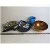 Image 1 : Copper Bowl - Large Egg Cup - Swiss Diamond Frying Pan - Cardboard Washers - Sink Strainer