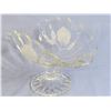 Image 3 : Glass Folded Dish w/Etched Raised Rose Pattern