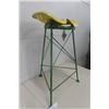 Image 4 : Vintage Painted Metal Tractor Seat Stand 28'' Tall -John Deere Colors!