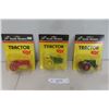 Image 1 : 3 Scale Models Tractors Die Cast on Cards Scale not Listed - John Deere, Cockshutt, Oliver 