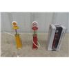 Image 1 : 3 Die Cast Vintage Visible Gas Pumps 8'' Tall - Spec Cast International Harvester, Shell, Esso