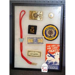 DISPLAY OF AMERICAN LEGION BELT BUCKLE, MILITARY M