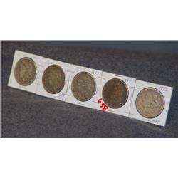 SILVER DOLLARS 1885-O, 1882, 1883, 1884, 1887-O -