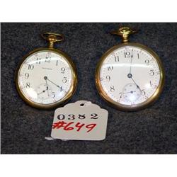 GOLD PLATED WALTHAM POCKET WATCHES- 2 X THE MONEY
